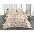 thumbnail image 2 of Ambesonne Vintage Roses Quilted Coverlet 2 Pcs, 90s Blooming Floral, Twin Size, Cream Dried Rose Blush, 2 of 4