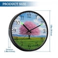 thumbnail image 3 of Voice Activated Clock with Glow Light 12 Inch Large Silent Wall Clock Battery Operated for Home Decor Pink Cherry Blossom Tree, 3 of 8