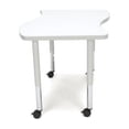 thumbnail image 3 of Small Wave Adjustable Height Desk with Casters in Red, 3 of 4