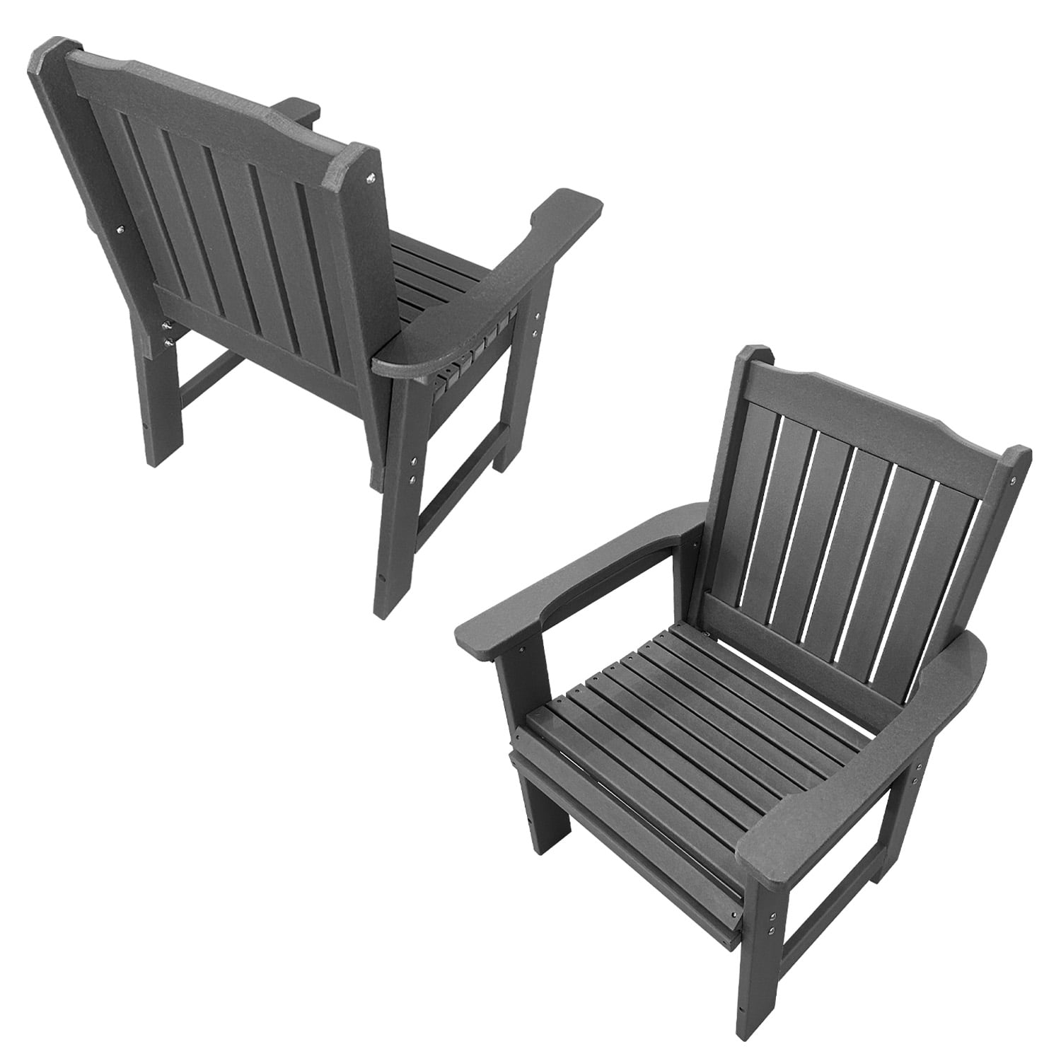 Innovaze HDPE Patio Dinning Chair, Outdoor Chair with 18/8 Stainless Steel Hardware, Heavy Duty 600 LBS, for Outdoor Patio Garden Yard (1 Piece, Gray)