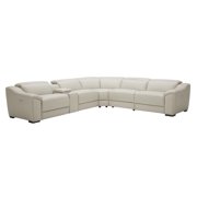 Silver Grey Premium Italian Leather 6 Pcs Recliner Sectional 18788-SG J&M Nova
