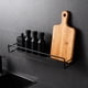 thumbnail image 5 of Estante De Pared Rectangular De Metal Para Baño, Sin Taladro, Organizador Multiusos Para Artículos De Tocador, Ducha, Cocina, Ahorra Espacio, Negro, 26.5x10.5cm (1 Unidad) Rkxzt, 5 of 7