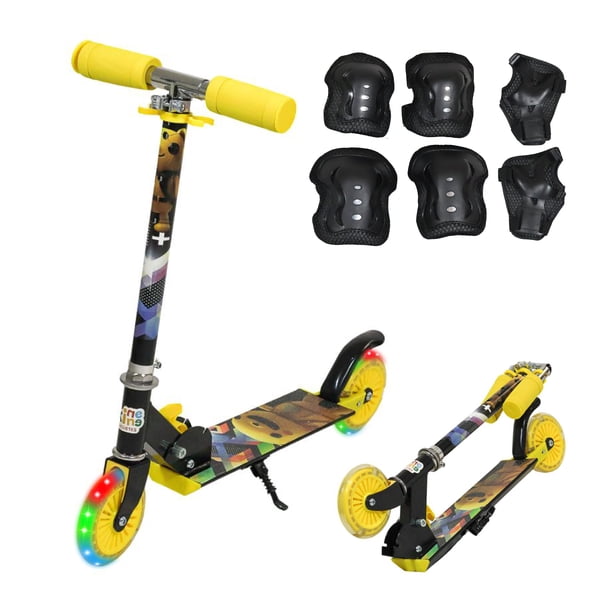 Patin Del Diablo Infantil Plegable y Ajustable con 2 Ruedas Y Luz Led