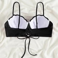 thumbnail image 5 of TOWED22 Women Halter Bikini Tops - Push Up Bathing Suit Top V Neck Full Coverage Swimsuit Top Only Black,S, 5 of 7