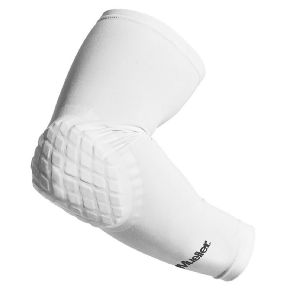 Mueller Diamond Padded Elbow Sleeve, Pair, White, XLarge