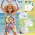 thumbnail image 6 of Xoenoiee Tie Dye Swirl Pattern Girls' Swimsuit Summer One Piece Bathing Suits Stretchy Beach Swimwear with Mesh Cover Up Skirt, Pack of 2, Size 9-10 Years, 6 of 7