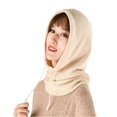 thumbnail image 3 of Cagoule d'Hiver en Cachemire Tricoté Chapeau de Ski Masque de Ski Extérieur Blanc, 3 of 4