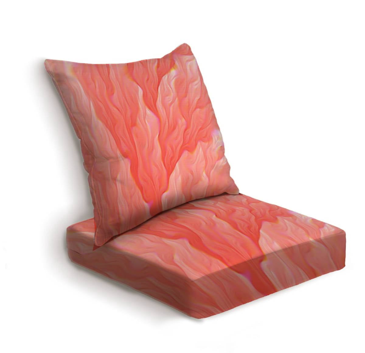 Outdoor Deep Seat Cushion Set coral living fractal abstract prism
