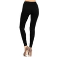 thumbnail image 3 of Women's Solid Color Basic Soft Comfy Elastic Waistband High Waist Leggings, 3 of 4