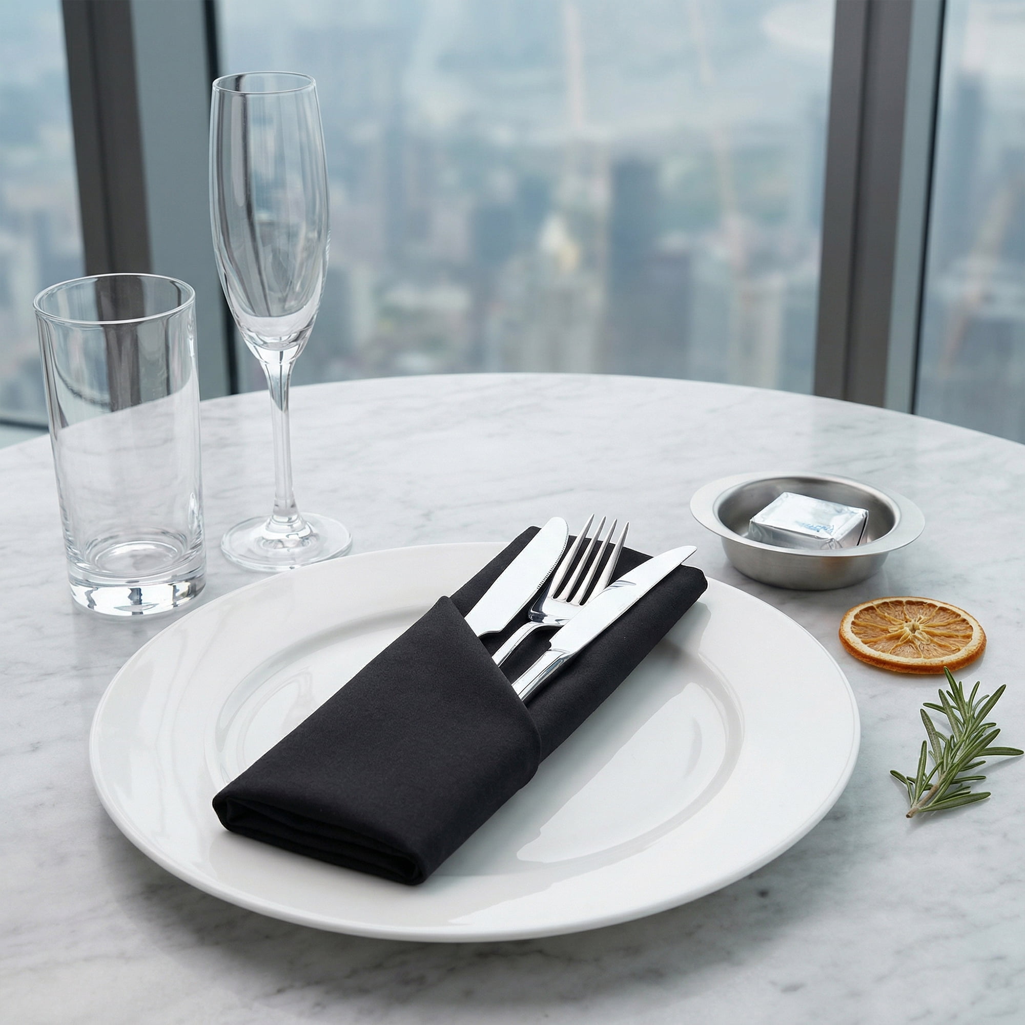 Unique Bargains 12Pcs Cotton Washable Reusable Dinner Napkins Black