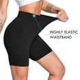 thumbnail image 4 of Hanerdun Women Female High Waist Yoga Workout Shorts with Pockets Black L, 4 of 5