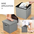 thumbnail image 7 of ANMINY 11.8" Folding Storage Ottoman Cube with Handles Space-Saving Storage Toy Box Foot Rest Stool Seat, Gray, 7 of 7