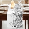 thumbnail image 3 of Table Runners 120 Inches Long Dress Scarves, Grey Farmhouse Coffee/Dining/Kitchen Table Runner for Living Room, Eucalyptus Leaves 13x120 Inch, 3 of 9