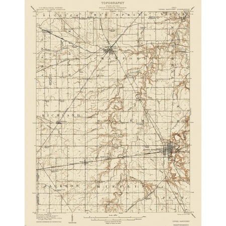 Upper Sandusky Ohio Quad Usgs 1907 23 X 29 38 Walmart Com