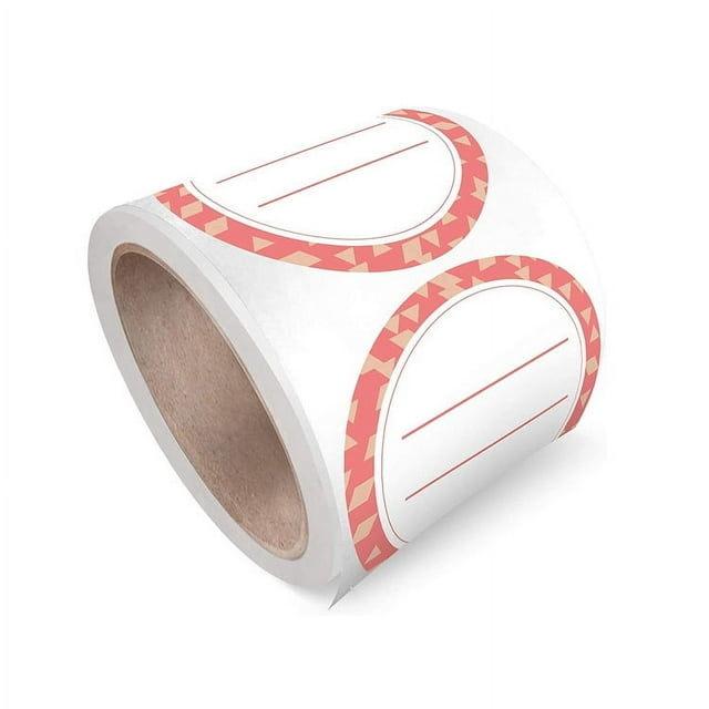 TFixol 2-Inch Removable Blank Label Stickers for Glass Jars, Red - 200/Roll, Easy Peel & Stick, Residue-Free Removal, Ideal for Office, School & Events