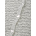 thumbnail image 5 of Women's Grey Knit Cardigan Short Sleeve Button Down Crew Neck Top, 5 of 10