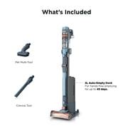 Shark PowerDetect Speed Cordless Stick Vacuum, Clean & Empty System, Pet Friendly, 60 Min Runtime, Carpet & Hardfloors, 45 Day Capacity Base, IA3241 Ice Blue