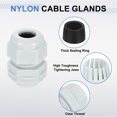 thumbnail image 3 of 5Pack G 3/8" Pasacables de Nylon, Grommet Ajustable Impermeable, Gris, 3 of 6
