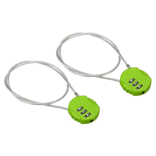 Uxcell Small Combination Lock 19.6 Inch, 2 Pack 3 Digit Padlock for Gym Locker, Green