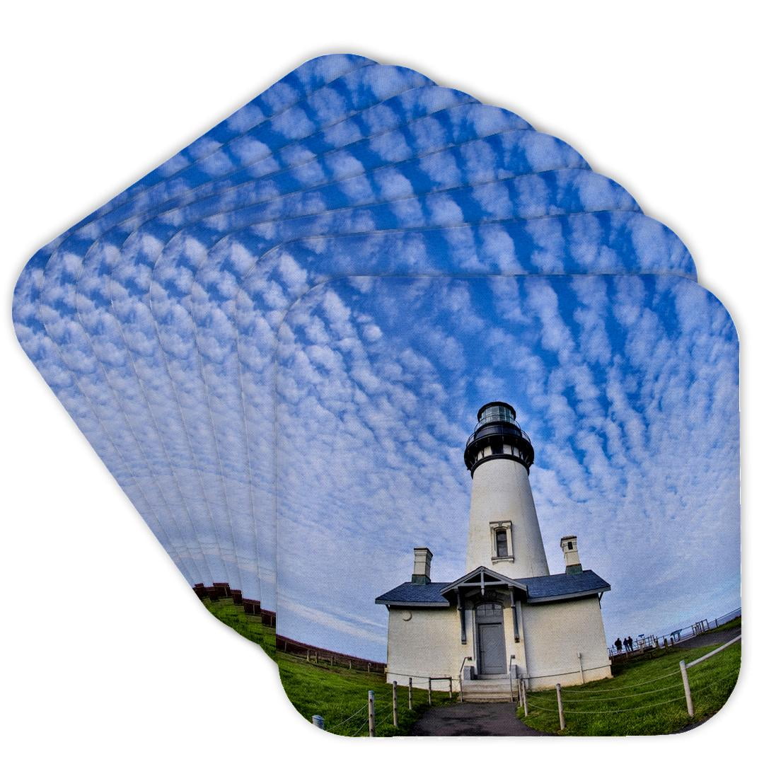 3drose, Usa, Oregon, Newport. Yaquina Head Lighthouse, Set of 8 Coasters - Cork