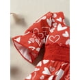 thumbnail image 5 of Kiapeise Infant Toddler Girls Valentine Outfits Spring Clothes Tutu A-line Ruffle Short Sleeve Love Heart Dress with Bowknot, 5 of 9
