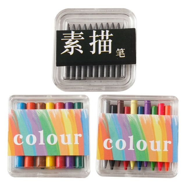 3 cajas de lápices de dibujo en miniatura, minicrayones coloridos, accesorios, suministros para casa de muñecas