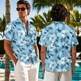 thumbnail image 7 of Psesaysky Blue Hibiscus Couples Matching Outfit Summer Womens Tunic Dress Matched Mens Shirts 2025 His and Her Matched Outfit Flared Sundress with Pockets&Buttons Shirts, 7 of 7
