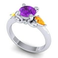 thumbnail image 2 of 2.50 T.C.W Round Cut Amethyst & Citrine Gemstone Stylish Bridal Ring for Ladies Solid 18K White Gold Size 9 by Diamond-Capitals, 2 of 8