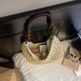 thumbnail image 4 of Straw Beach Bag for Women - Handmade Raffia Woven Tote Handbag, Summer Mesh Beach Purse for Vacation Holiday, 4 of 9