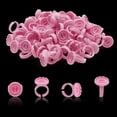 thumbnail image 1 of Anneaux de Colle pour Extensions de Cils Anneaux de Colle100 PCS, Support de Colle pour Cils pour Ventilateur de Cils de Volume, Tasse de Colle pour Cils pour Fournitures de Cils, Rose, 1 of 5