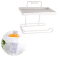 thumbnail image 4 of DEEPCRAFF Double Layer Toilet Paper Holder in White Stainless Steel with Top Shelf for Storage, 4 of 8