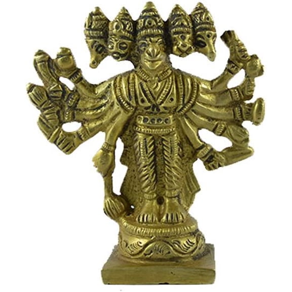 craftuno Brass Panchmukhi Lord Hanuman