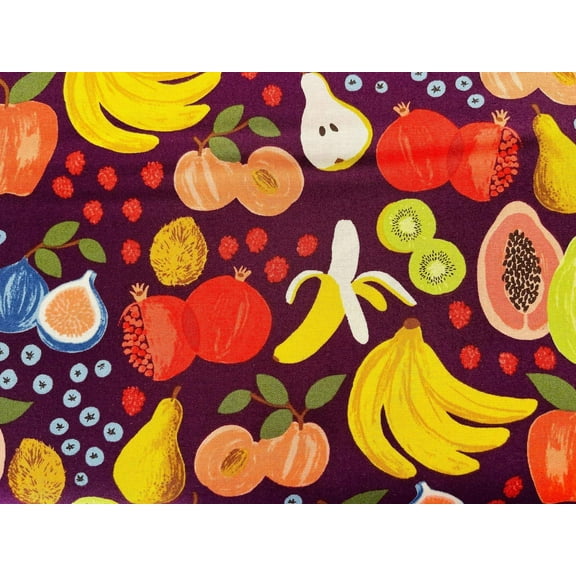 Orchard-Fruit Stand-Burgundy Fabric-Rifle Paper Co