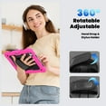 thumbnail image 4 of Allytechgroup Rugged Shockproof Case for Apple iPad Pro 11 Inch M4 2024, [Build in Screen Protector] Protective Hand Strap Kickstand [Shoulder Strap] Pencil Holder Kids Friendly Case Cover,Rose, 4 of 8