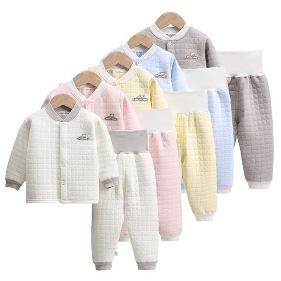 KYAIGUO Thermal Underwear Outfit Baby Boys Girls Soft Long Johns Set Base Layer Fall Winter Warm Tops & Bottom for Newborn 6-24M