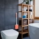 thumbnail image 2 of Cepillo de baño, cepillo de baño plano de silicona, cepillo de baño de secado rápido, cepillo de baño colgante con soporte, adecuado para inodoro, bañera, lavabo (rojo), 2 of 5