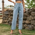 thumbnail image 3 of Vedolay Wide Leg Jeans for Women High Waist Baggy Loose Streetwear Denim Pants with Pockets,BU1 S, 3 of 5