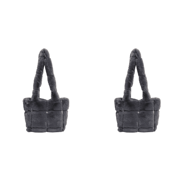 Bolso Hombro para Mujer Mano Peludo Informal Felpa Compras Suave (gris)