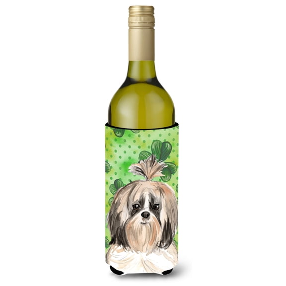 Caroline's Treasures CK1789LITERK Shamrocks Shih Tzu Beverage Bottle, Beverge Insulator Hugger, Multicolor
