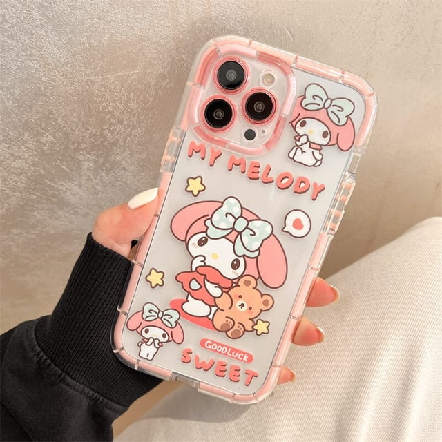 Sanrio Kulomi Cinnamoroll My Melody Pom Puurin Phone Case For iPhone 14 Pro Max 13 12 11 X XS Max XR 8 7 Plus Noctilucent Cover xuanjing unisex