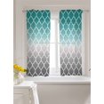 thumbnail image 3 of Teal Grey Ombre Morocco Pattern Curtains 54 Inch Length,Sheer Curtains for Bedroom Living Room Window Modern Moroccan Geometric Rod Pocket Drapes Kitchen Curtains Small Half Window 42"x54" 2 Panels, 3 of 7