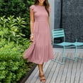 thumbnail image 5 of IDALL Summer Dresses,Petite Dresses Women Summer Casual Midi Maxi Dress Boho Sleeveless Smocked A-Line Long Dress Elegant Dresses,Modest Dresses,Womens Dresses Pink Dress S, 5 of 8
