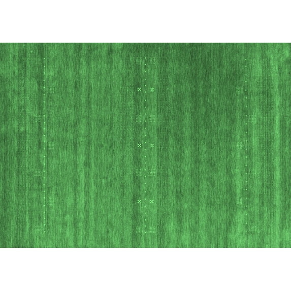 Ahgly Company Indoor Rectangle Abstract Emerald Green Contemporary Area Rugs, 2' x 5'