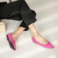 thumbnail image 4 of Ruiatoo Women's Flats Pointed Toe Knit Comfortable Slip On Ballet Flat Casual, Work Teacher Dressy Shoes Hot Pink 38, 4 of 5