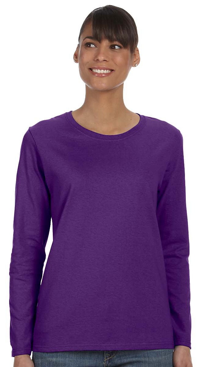 womens long sleeve purple shirt