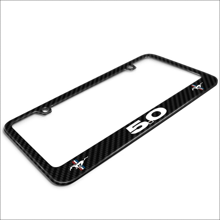 Ford F-150 Raptor 3D License Plate Frame - Real Carbon Fiber Look, Black Metal
