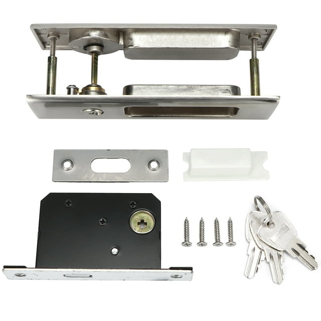 Bathroom Door Lock, High Quality Door Lock Set, For Bathroom Balcony Doors Brushed Silver