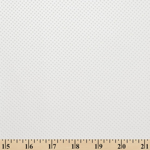 Ottertex® Dotted Stretch Vinyl (Shiny) Water Resistant Heavy Duty 55/56” Fabric Sold BTY - Optic White