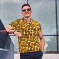 thumbnail image 4 of Hirioo Bright Shiny Golden for Men’s Polo Shirts Quick Dry Short Sleeve Golf T Shirt Performance Moisture Wicking Casual Workout,Sizes S-4XL-3X-Large, 4 of 6