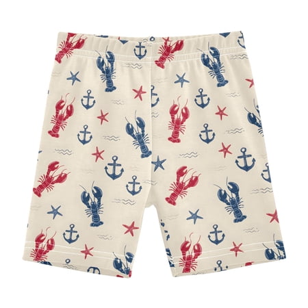joogoo Anchors Starfish Lobsters Girls Lined Shorts Bike Dance Bottoms 6T